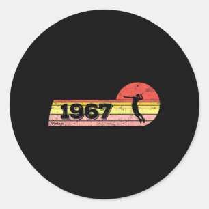 Pegatina Redonda Jugadora de bádminton nacida en 1967 Cumpleaños Vi