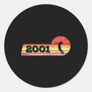 Pegatina Redonda Jugadora de Badminton Nacida en 2001