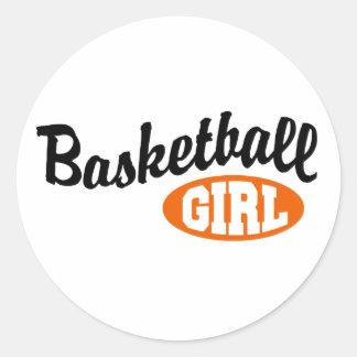 Pegatina Redonda jugadora de baloncesto