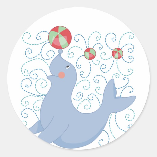 Pegatina Redonda Jugadoras camisetas de foca y regalos (Anverso)