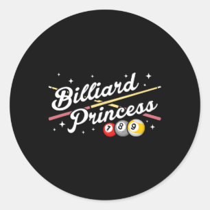 Pegatina Redonda Jugadores Billiard Princess Pool Billia