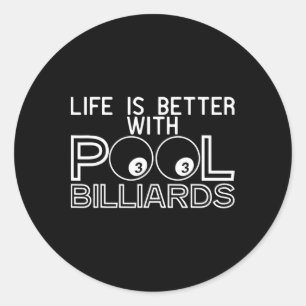 Pegatina Redonda Jugadores Cueist Chalk Stick Billiards Rack Snooke