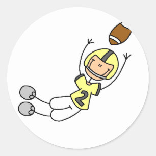 Pegatina Redonda Jugadores de fútbol amarillos camisetas y regalos