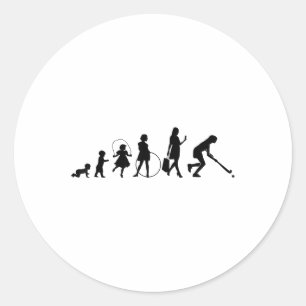 Pegatina Redonda Jugadores de hockey sobre hierba Campo de evolució