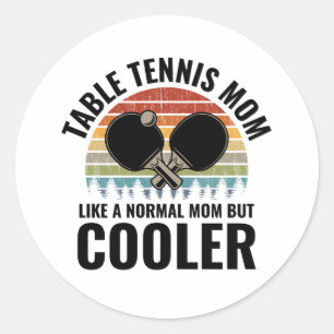 Pegatina Redonda Jugadores de ping pong de ping pong