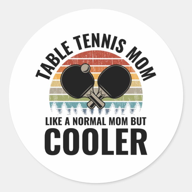 Pegatina Redonda Jugadores de ping pong de ping pong (Anverso)