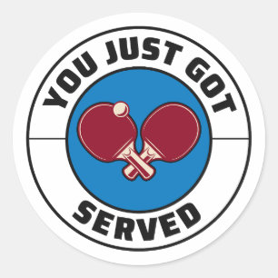 Pegatina Redonda Jugadores de ping pong de ping pong