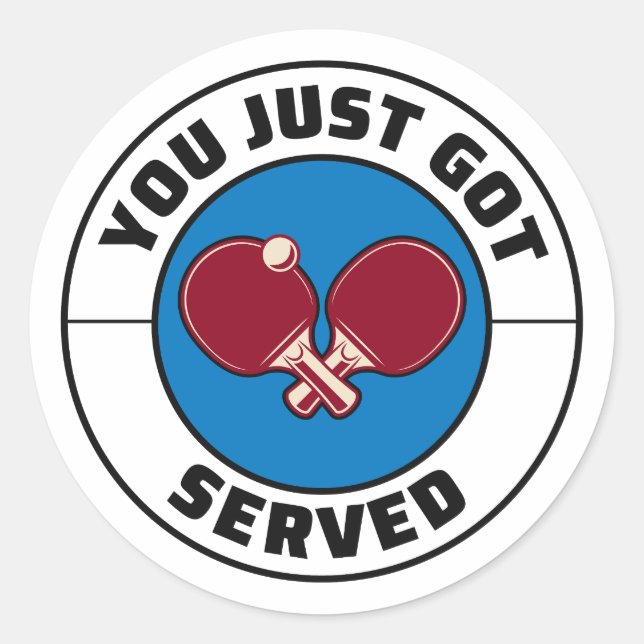 Pegatina Redonda Jugadores de ping pong de ping pong (Anverso)