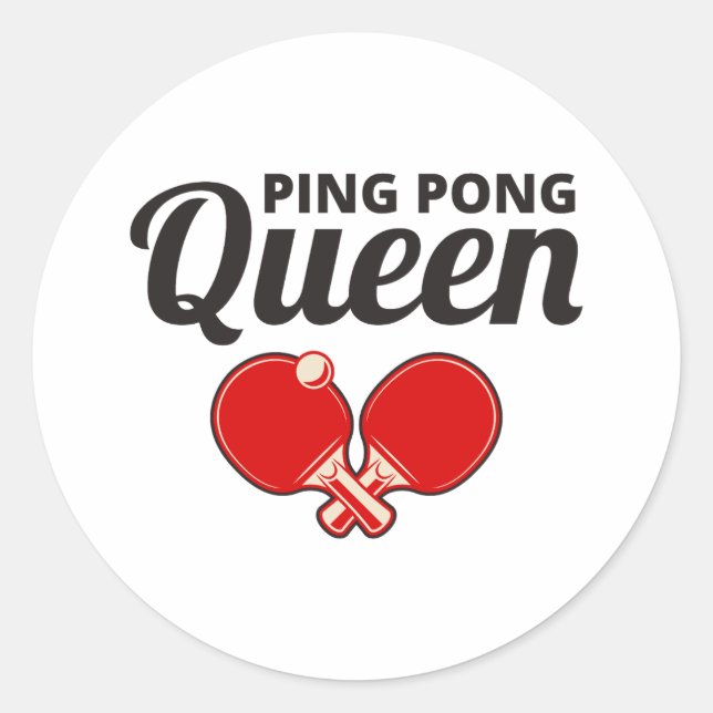 Pegatina Redonda Jugadores de ping pong de ping pong (Anverso)