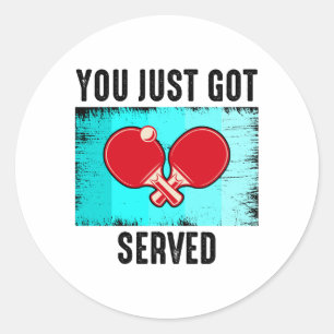 Pegatina Redonda Jugadores de ping pong de ping pong