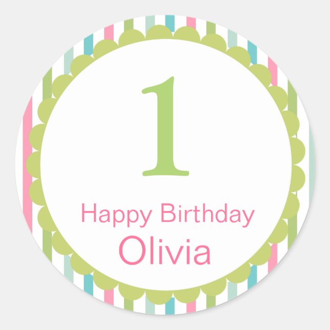 Pegatina Redonda Jugadores de tarta de cumpleaños/Pegatinas (Anverso)