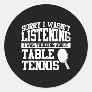 Pegatina Redonda Jugadores de tenis de mesa de alto nivel de divers