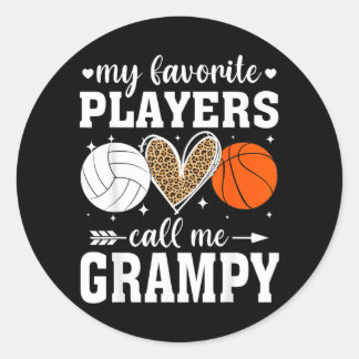 Pegatina Redonda Jugadores Favoritos Me Llaman Grampy Volleyball Ba