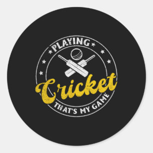 Pegatina Redonda Jugando Cricket Ese Es Mi Juego - Cricketing Crick