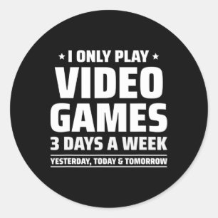 Pegatina Redonda Jugando Videojuegos - Meme de Jugador de Video - V