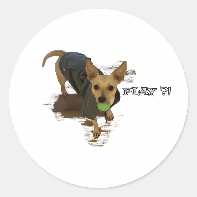 Pegatina Redonda ¡Jugar! (Anverso)