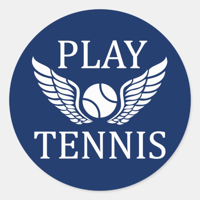 Pegatina Redonda Jugar al tenis (Anverso)