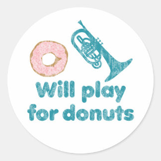 Pegatina Redonda Jugarán Mellophone por los donuts