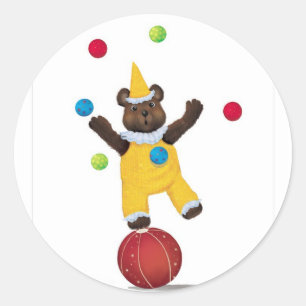 Pegatina Redonda Juggle Teddy Bear Pegatinas