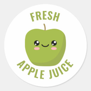 Pegatina Redonda Jugo de manzana fresco