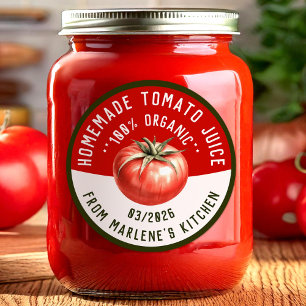 Pegatina Redonda Jugo de tomate casero con dos colores