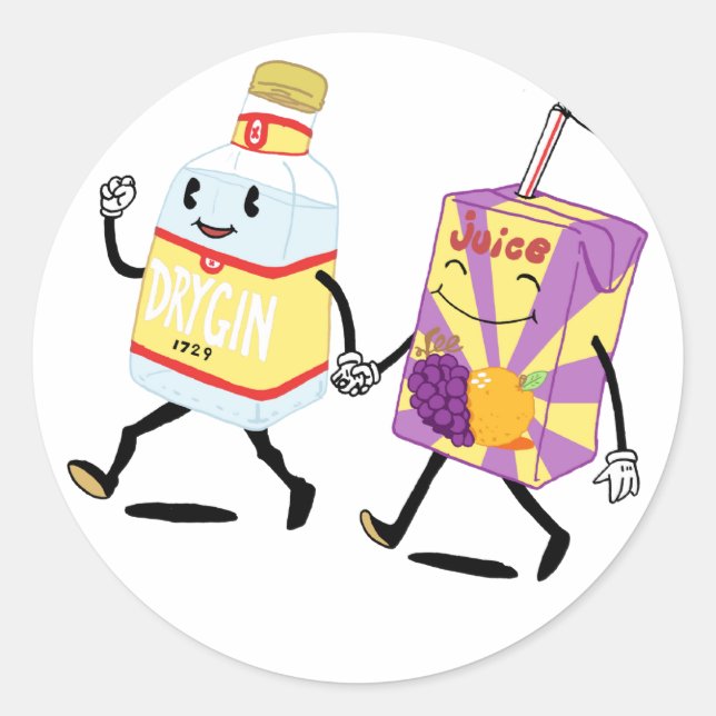Pegatina Redonda Jugo del nd de Gina (Anverso)
