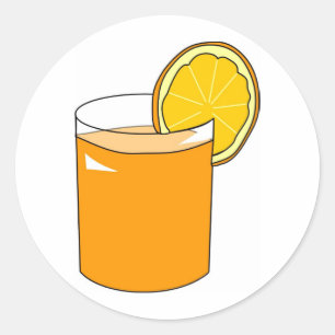 Pegatina Redonda Jugo naranja
