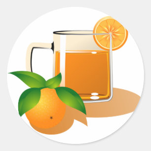 Pegatina Redonda Jugo naranja
