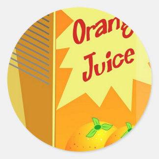 Pegatina Redonda Jugo naranja