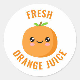 Pegatina Redonda Jugo Naranja fresco