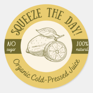Pegatina Redonda Jugo orgánico