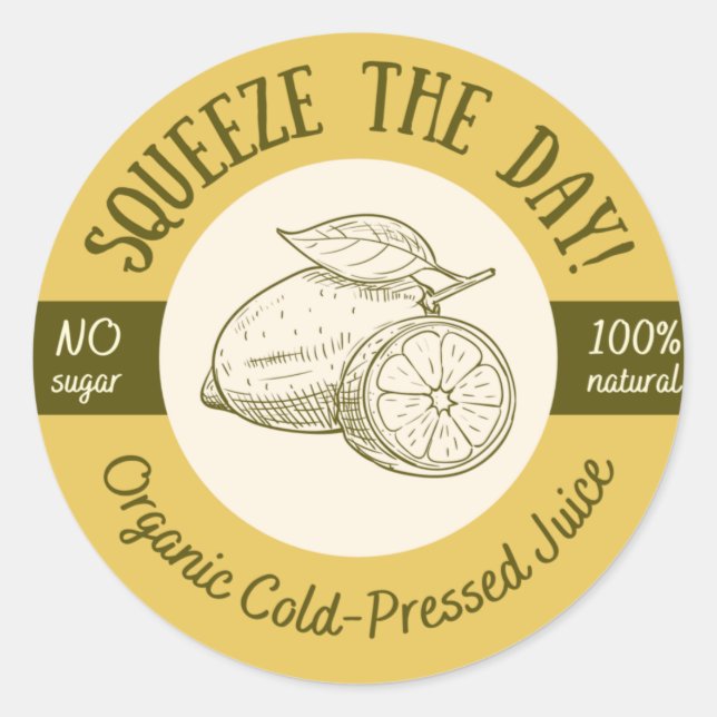 Pegatina Redonda Jugo orgánico (Anverso)