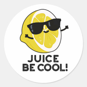 Pegatina Redonda Jugo sé Guay Funny Fruit Pun