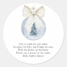 Pegatina Redonda Juguete de bola de árbol de acuarela - Oraciones p