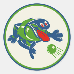 Pegatina Redonda juguete impar de Ogg de los años 60