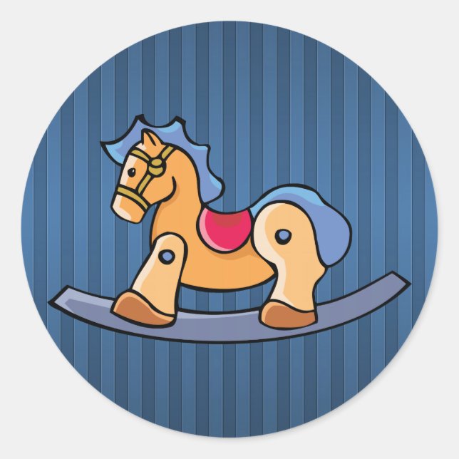 Pegatina Redonda Juguete Rocking Horse (Anverso)