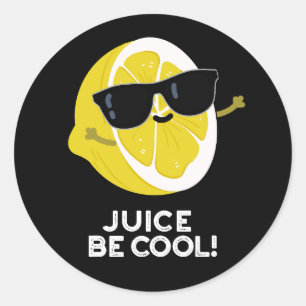Pegatina Redonda Juice Be Guay Funny Fruit Pun Dark BG