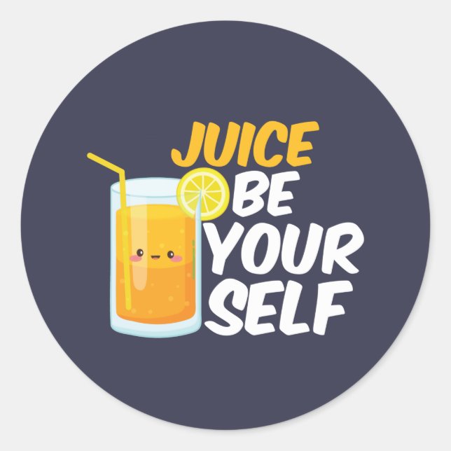 Pegatina Redonda Juice Be Your Funny Naranja Juice Lover Punks (Anverso)
