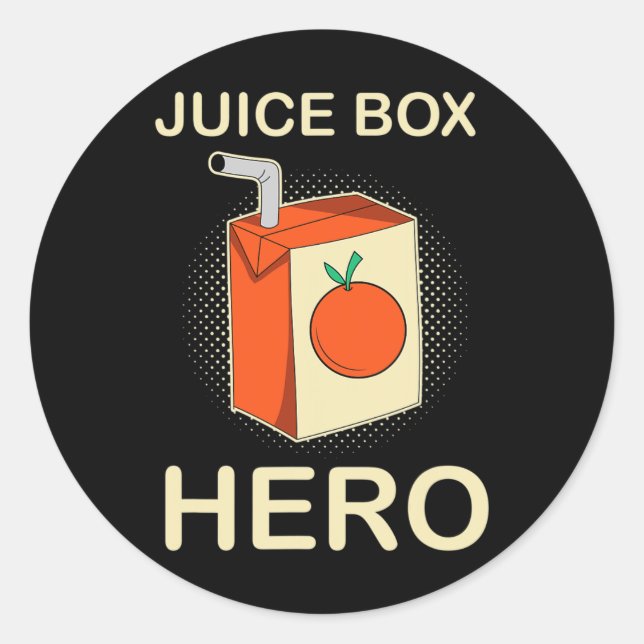 Pegatina Redonda Juice Box Hero Diabetes Awareness Mes (Anverso)