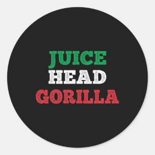 Pegatina Redonda Juicehead Gorilla New Jersey Garden Nj Shore Itali