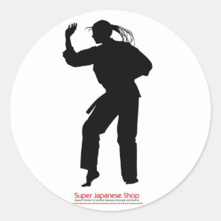 Pegatina Redonda Jujutsu Chica y gráfico