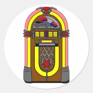 Pegatina Redonda Jukebox de cincuenta años
