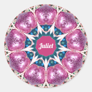 Pegatina Redonda JULIET ~ Modelo abstracto brillante ~ Personalizad