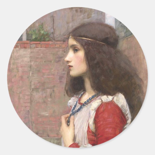 Pegatina Redonda Julieta de John William Waterhouse, Arte (Anverso)