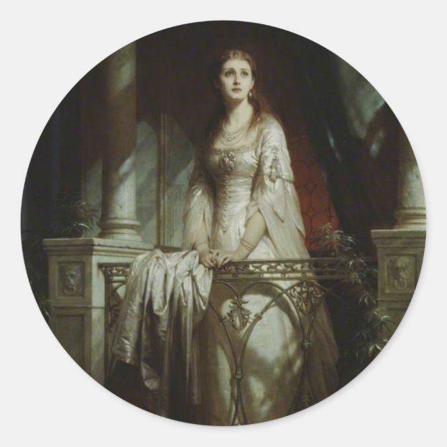 Pegatina Redonda Julieta de William Shakespeare (Anverso)