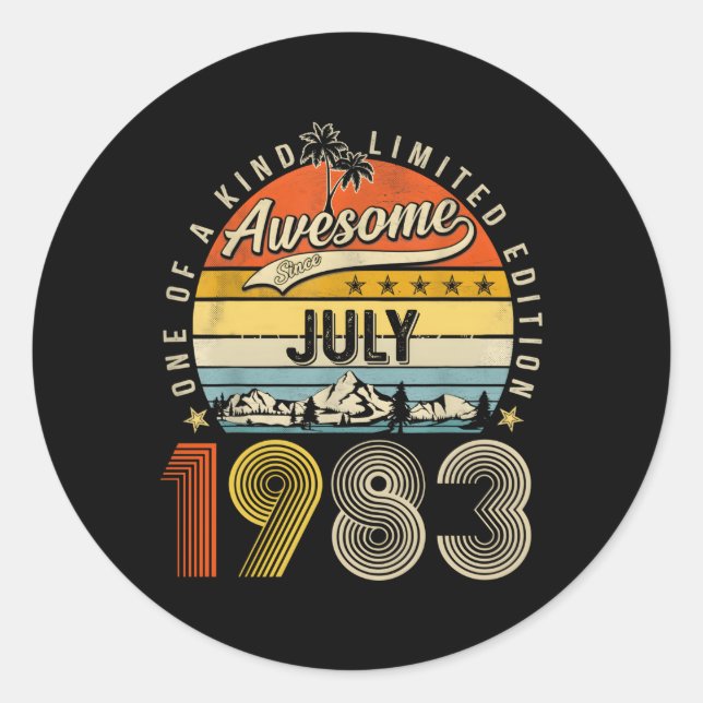 Pegatina Redonda Julio De 1983 40.º 40 (Anverso)