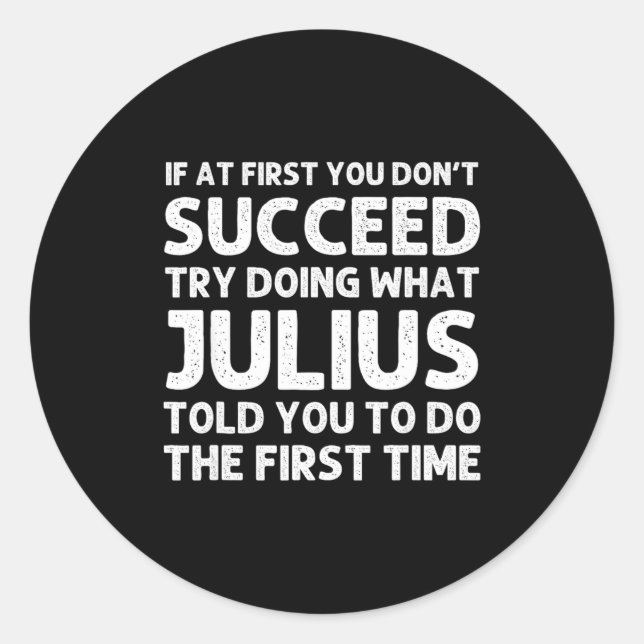 Pegatina Redonda Julius Gift Name D Birthday Funny Chris  (Anverso)