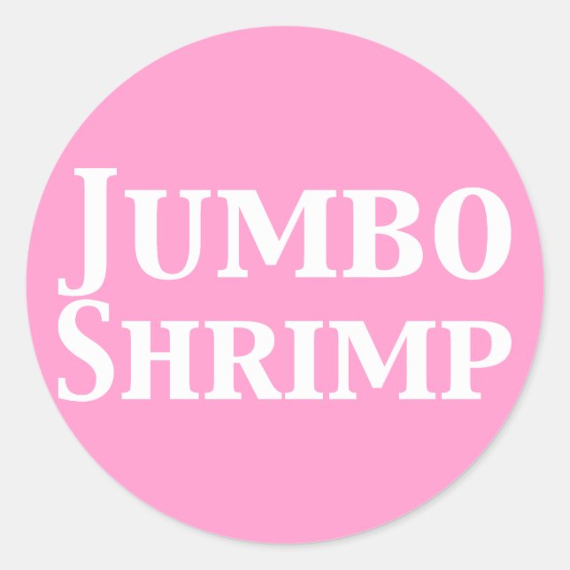 Pegatina Redonda Jumbo Shrimp (Anverso)