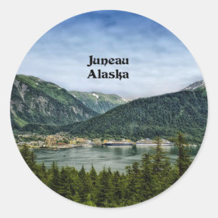Pegatina Redonda Juneau, Alaska