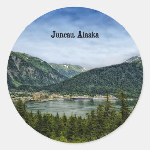 Pegatina Redonda Juneau, Alaska